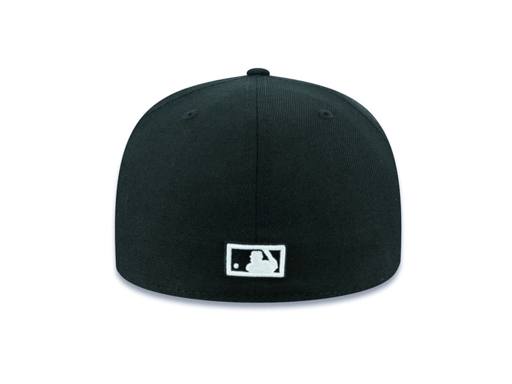 San Diego Padres New Era MLB 59Fifty 5950 Fitted Cap Hat Black Crown/Visor Black/White Swinging Friar Monk Logo
