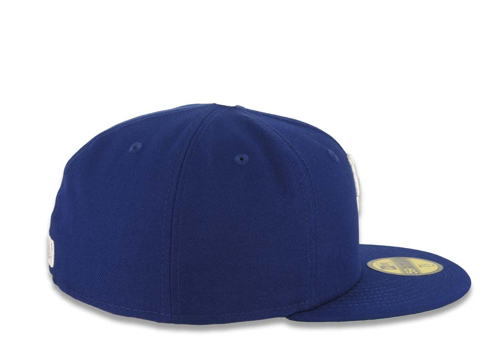 Los Angeles Dodgers New Era MLB 59FIFTY 5950 Fitted Cap Hat Dark Royal Crown/Visor White Upside Down Logo Green UV