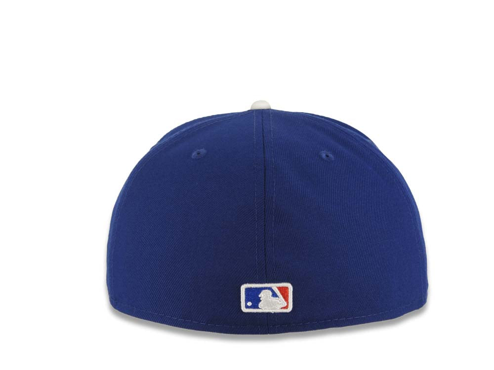 Los Angeles Dodgers New Era MLB 59FIFTY 5950 Fitted Cap Hat Dark Royal Crown/Visor White Upside Down Logo Green UV