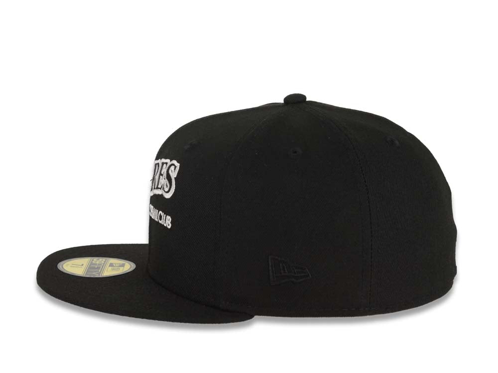 San Diego Padres New Era MLB 59FIFTY 5950 Fitted Cap Hat Black Crown/Visor Black/White Baseball Club Logo 40th Anniversary Side Patch Gray UV