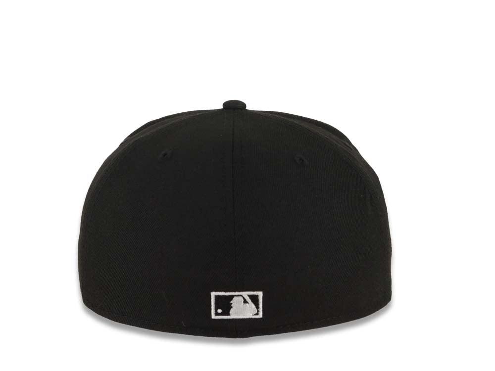 San Diego Padres New Era MLB 59FIFTY 5950 Fitted Cap Hat Black Crown/Visor Black/White Baseball Club Logo 40th Anniversary Side Patch Gray UV