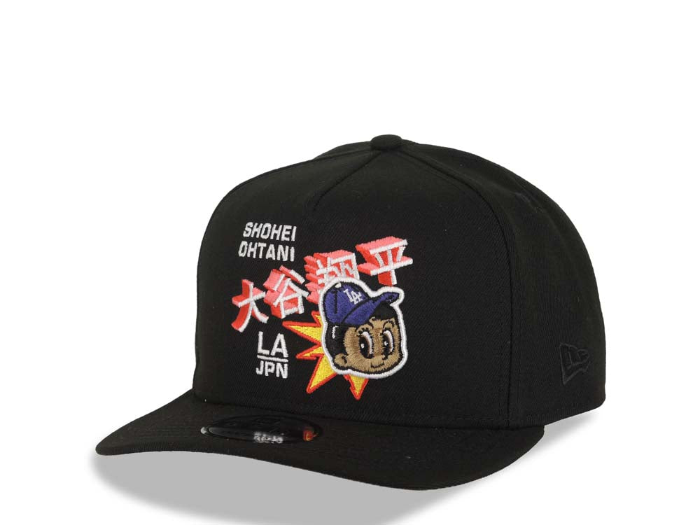 Los Angeles Dodgers New Era MLB 9FIFTY 950 Snapback A-Frame Cap Hat Black Crown/Visor Shohei Ohtani Logo Ohtani Side Patch Gray UV