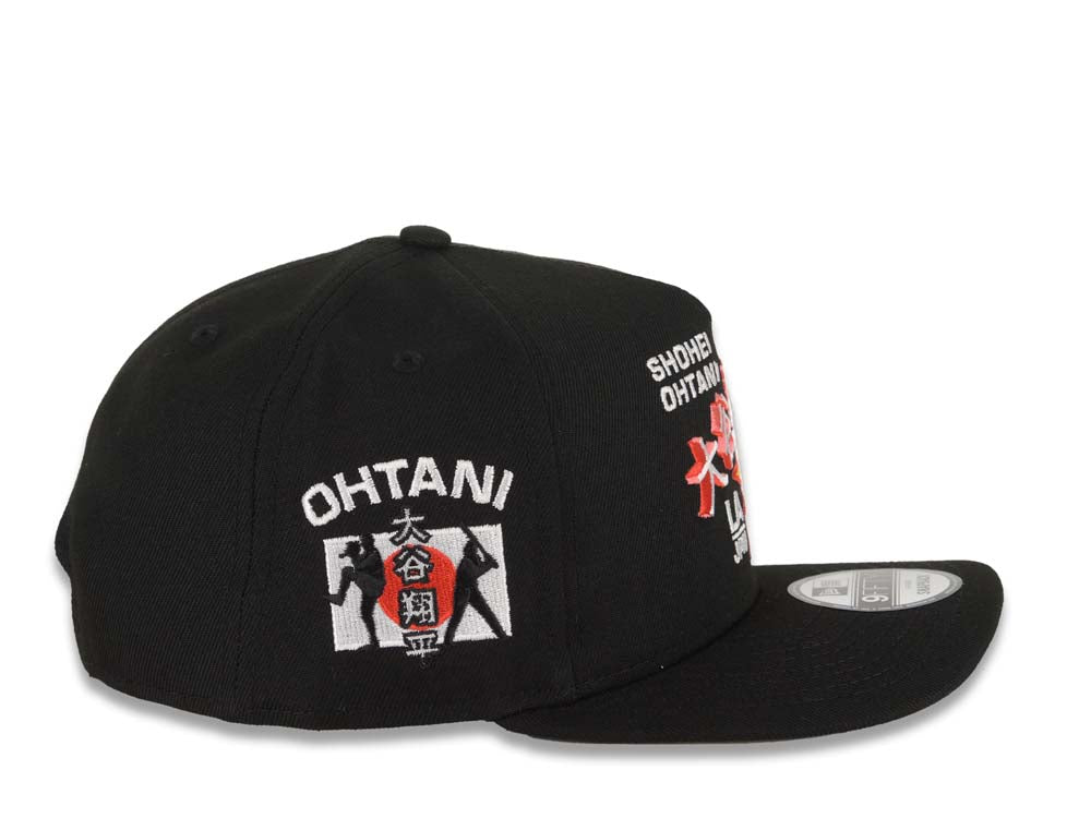Los Angeles Dodgers New Era MLB 9FIFTY 950 Snapback A-Frame Cap Hat Black Crown/Visor Shohei Ohtani Logo Ohtani Side Patch Gray UV