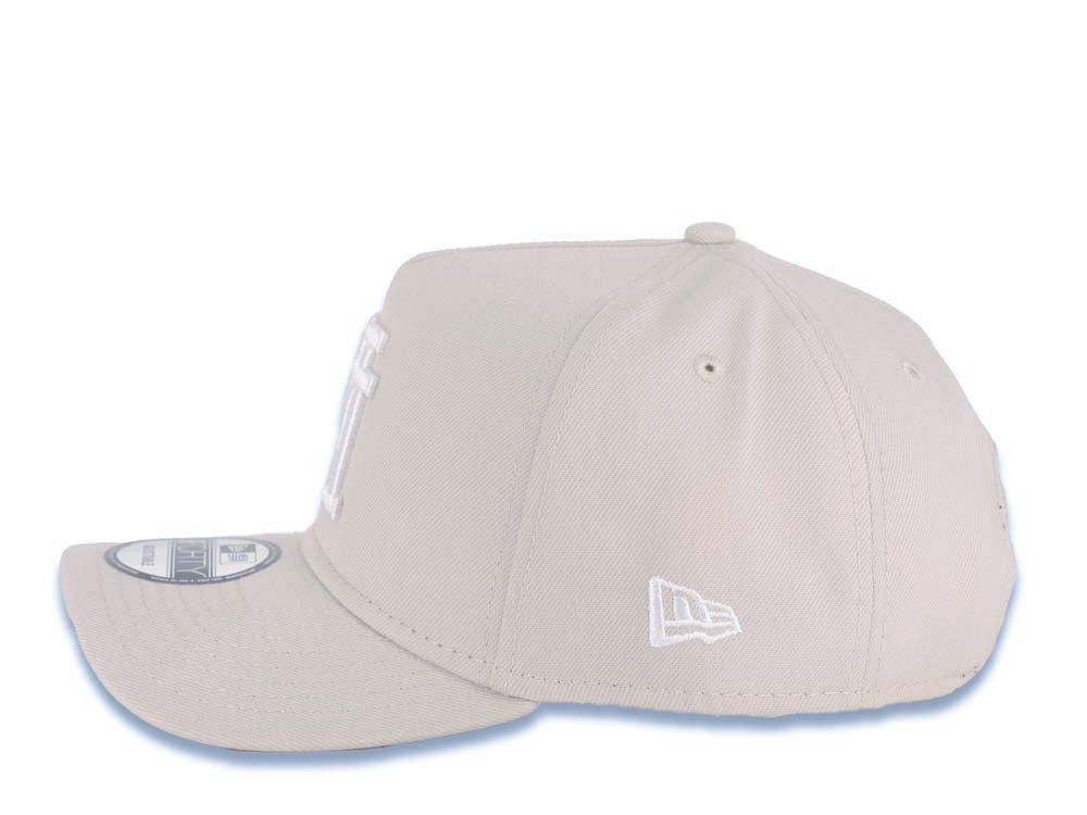 Los Angeles Dodgers New Era MLB 9FORTY 940 Adjustable A-Frame Cap Hat Stone Crown/Visor White Upside Down Logo Gray UV