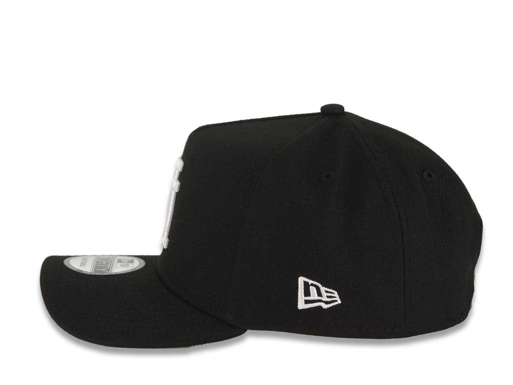 Los Angeles Dodgers New Era MLB 9FORTY 940 Adjustable A-Frame Cap Hat Black Crown/Visor White Upside Down Logo 40th Anniversary Side Patch Gray UV