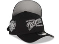 San Diego Padres New Era MLB 9FORTY 940 Adjustable A-Frame Cap Hat Black Crown/Visor Black/White Baseball Club Logo 40th Anniversary Side Patch GrayUV