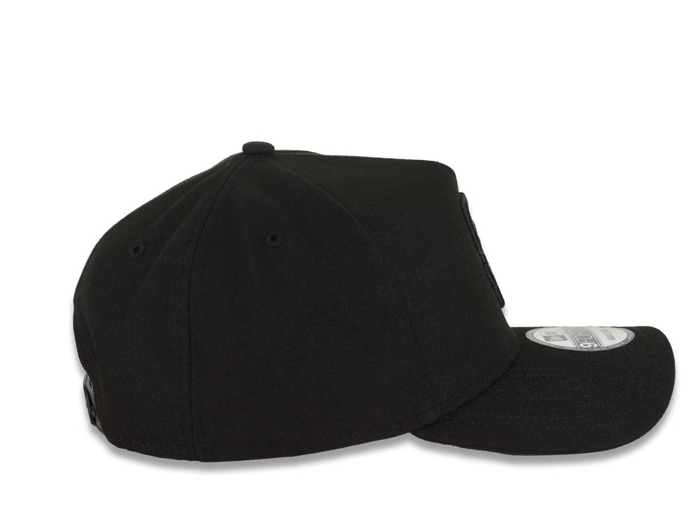 San Diego Padres New Era MLB 9FORTY 940 Adjustable A-Frame Cap Hat Black Crown/Visor Black Logo Black UV