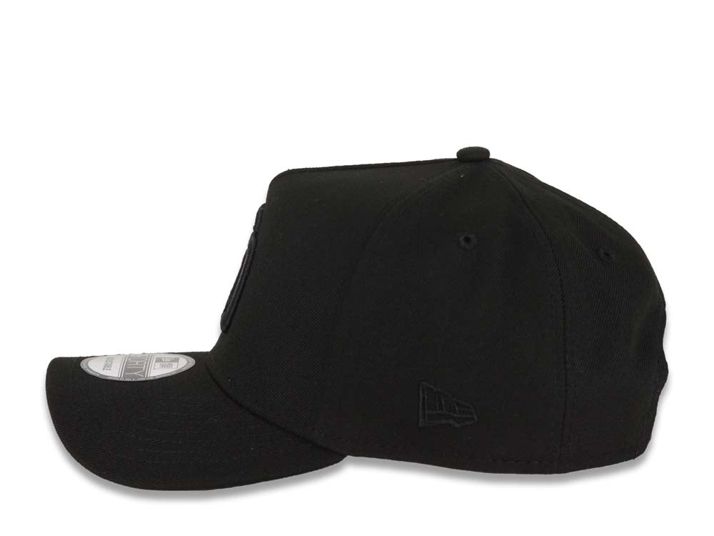 San Diego Padres New Era MLB 9FORTY 940 Adjustable A-Frame Cap Hat Black Crown/Visor Black Logo Black UV