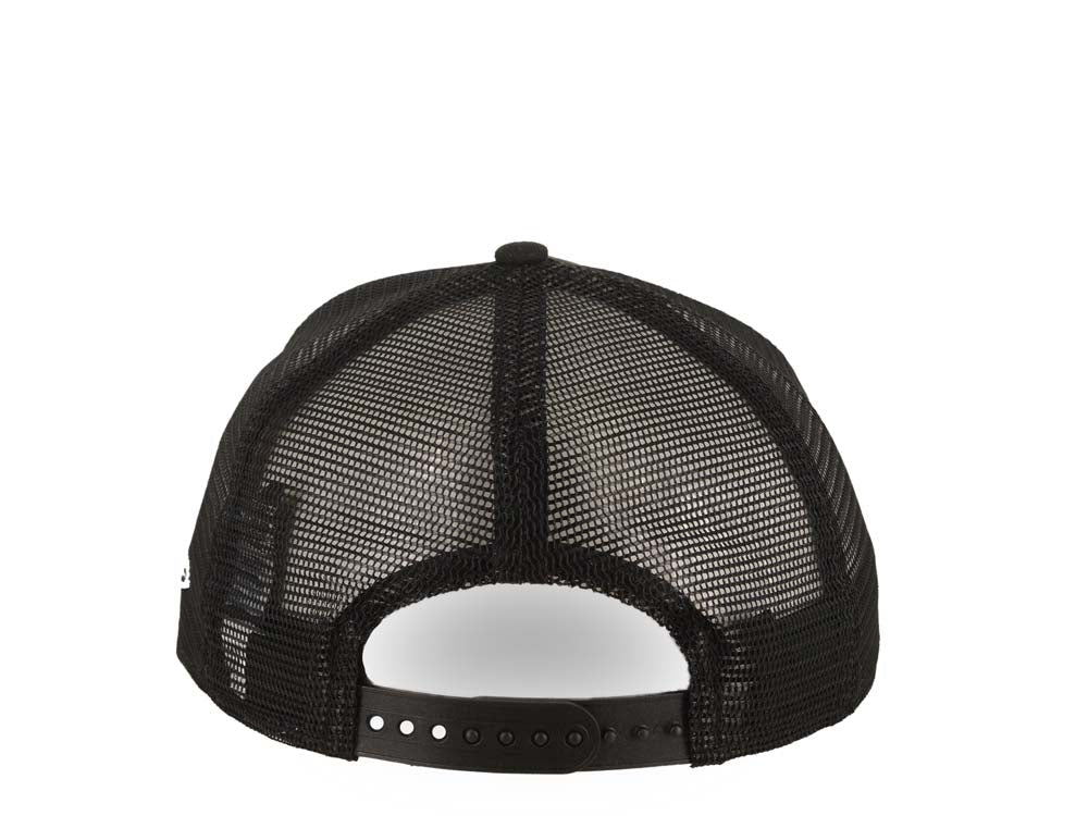 San Diego Padres New Era MLB 9FORTY 940 Adjustable A-Frame Tucker Mesh Cap Hat Black Crown/Visor White Logo Black UV
