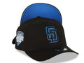 San Diego Padres New Era MLB 9FORTY 940 Adjustable A-Frame Cap Hat Black Crown/Visor Black/Cardinal Blue Logo 1992 All-Star Game Side Patch Blue UV
