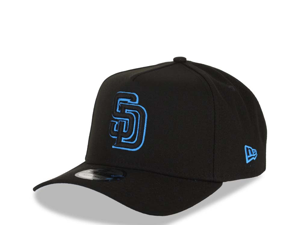 San Diego Padres New Era MLB 9FORTY 940 Adjustable A-Frame Cap Hat Black Crown/Visor Black/Cardinal Blue Logo 1992 All-Star Game Side Patch Blue UV
