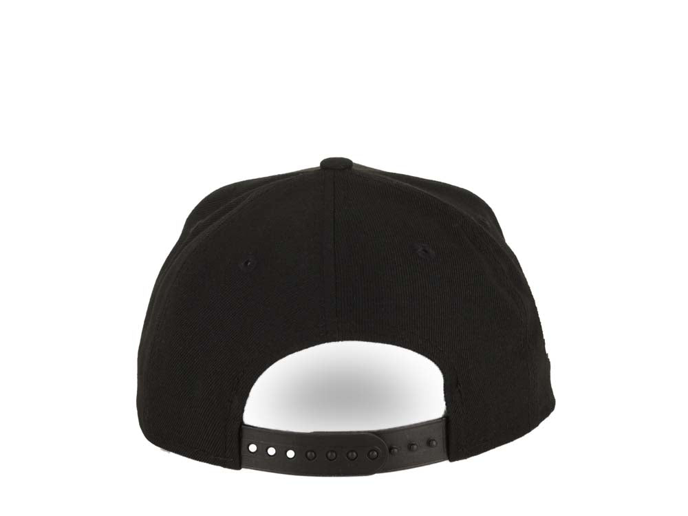 San Diego Padres New Era MLB 9FORTY 940 Adjustable A-Frame Cap Hat Black Crown/Visor White/Metallic Gold/Red Flame Logo 40th Anniversary Side Patch