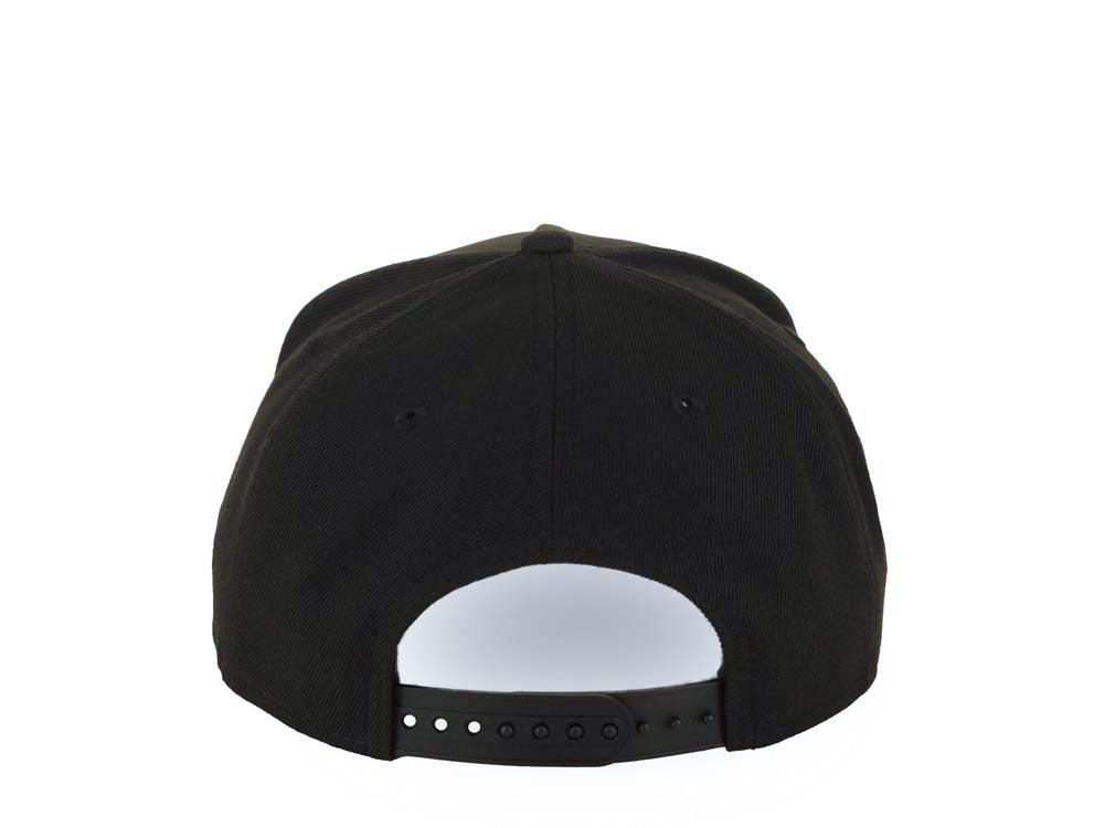 Los Angeles Dodgers New Era MLB 9FORTY 940 Adjustable A-Frame Cap Hat Black Crown/Visor White/Metallic Gold/Red Fire/Flame Logo 40th Anniversary Side Patch Gray UV