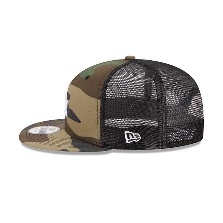 Los Angeles Dodgers New Era MLB 9FIFTY 950 Snapback Mesh/Trucker Cap Hat Camo Crown/Visor White Logo Gray UV