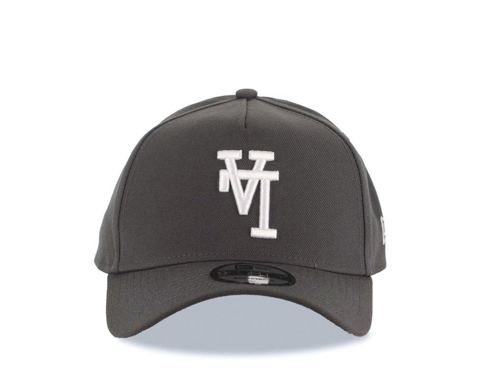 Los Angeles Dodgers New Era MLB 9FORTY 940 Adjustable A-Frame Cap Hat Dark Gray Crown/Visor White Upside Down Logo