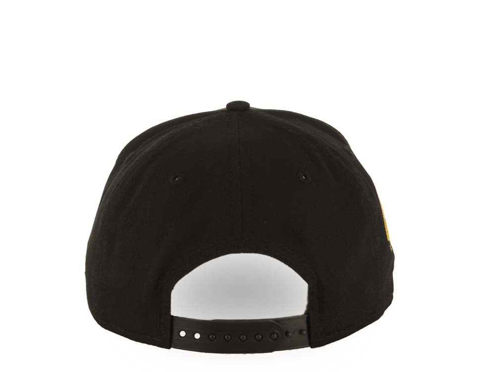 San Diego Padres New Era MLB 9FORTY 940 Adjustable A-Frame Cap Hat Black Crown/Visor Black/Yellow Logo 40th Anniversary Side Patch