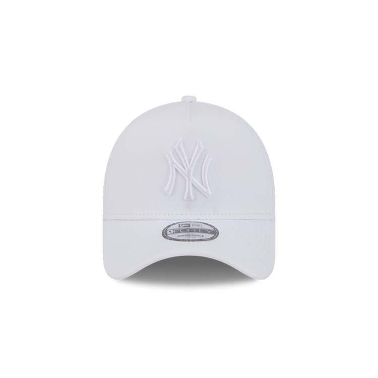 New York Yankees New Era MLB 9FORTY 940 Adjustable A-Frame Cap Hat White Crown/Visor White Logo Gray UV