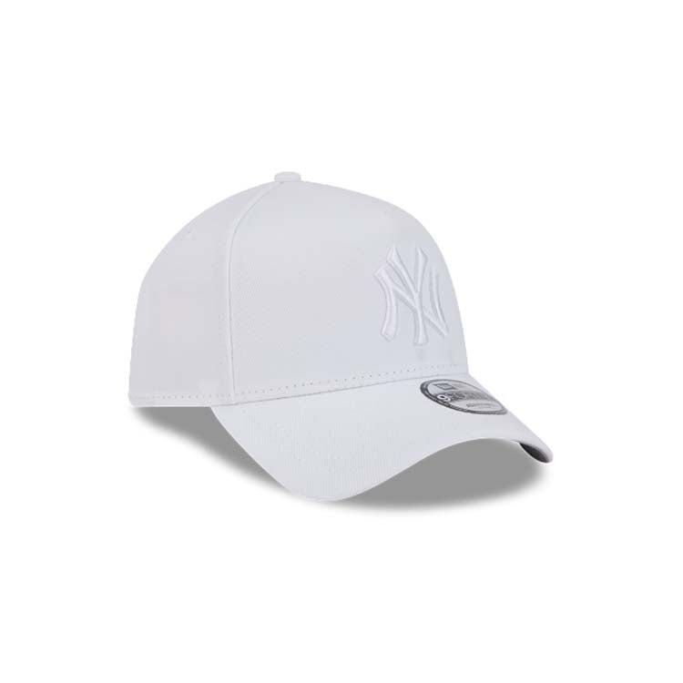 New York Yankees New Era MLB 9FORTY 940 Adjustable A-Frame Cap Hat White Crown/Visor White Logo Gray UV