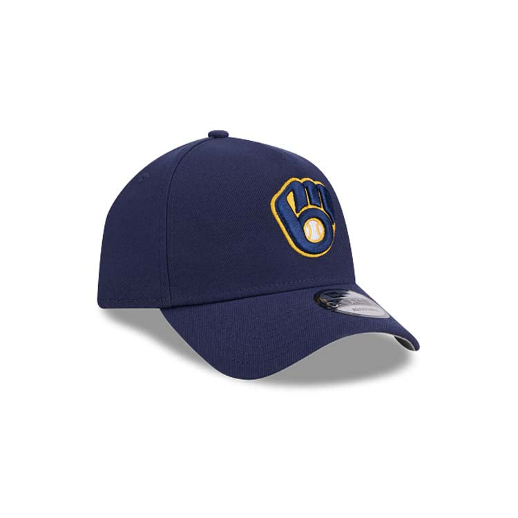 Milwaukee Brewers New Era MLB 9FORTY 940 Adjustable A-Frame Cap Hat Navy Blue Crown/Visor Team Color Logo