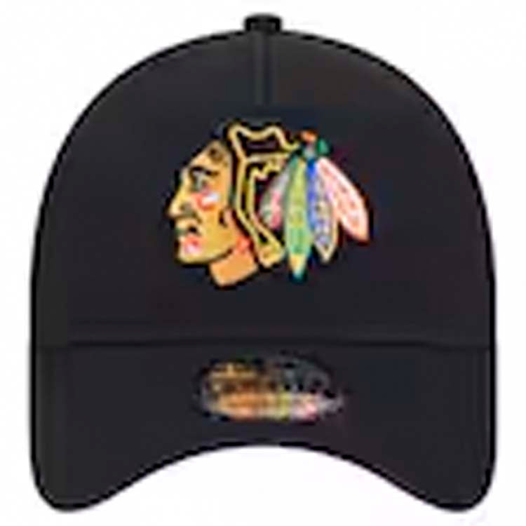 Chicago Blackhawks New Era NHL 9FORTY 940 Adjustable A-Frame Cap Hat Black Crown/Visor Team Color Logo