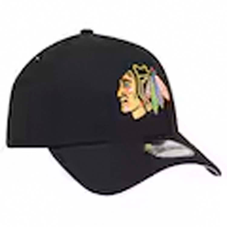 Chicago Blackhawks New Era NHL 9FORTY 940 Adjustable A-Frame Cap Hat Black Crown/Visor Team Color Logo