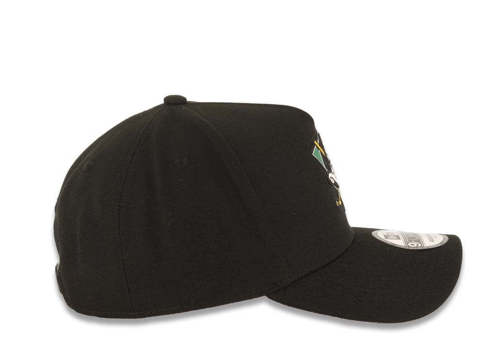 Mighty Ducks New Era NHL 9FORTY 940 Adjustable A-Frame Cap Hat Black Crown/Visor Team Color Logo Gray UV