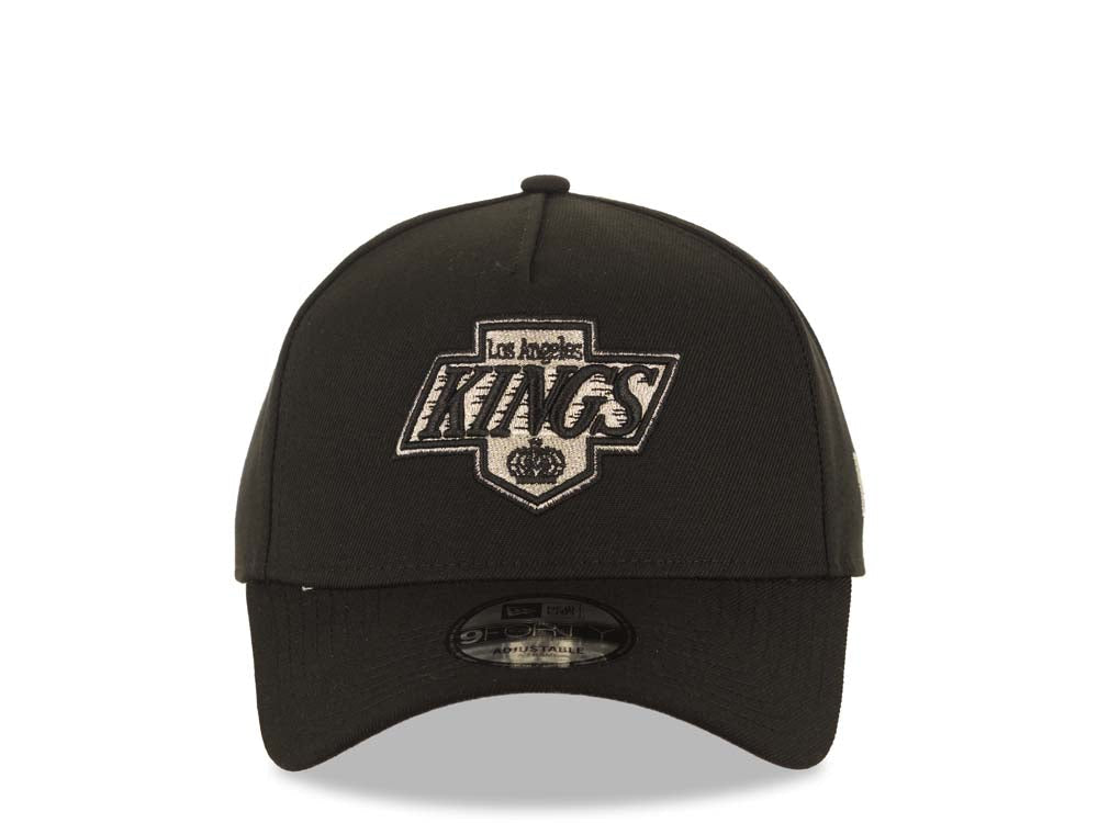 Los Angeles Kings New Era NHL 9FORTY 940 Adjustable A-Frame Cap Hat Black Crown/Visor Team Color Logo Gray UV