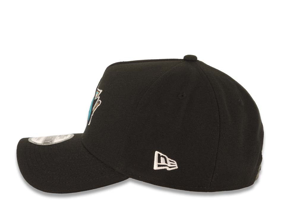 San Jose Sharks New Era NHL 9FORTY 940 Adjustable A-Frame Cap Hat Black Crown/Visor Team Color Logo Gray UV