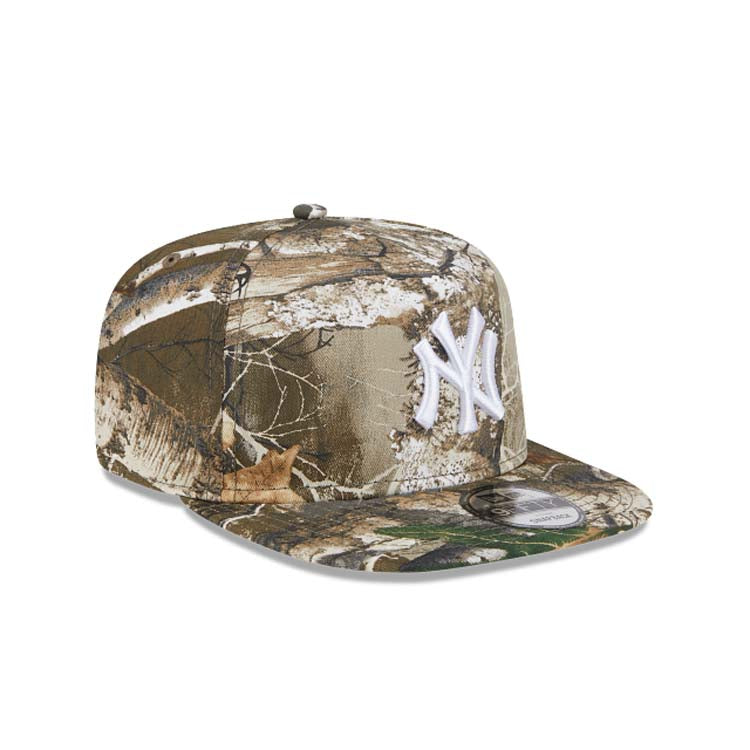 New York Yankees New Era MLB 9FIFTY 950 Snapback A-Frame Cap Hat Real Tree Edge Camo Crown/Visor White Logo
