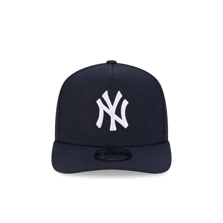 New York Yankees New Era MLB 9FIFTY 950 Snapback A-Frame Cap Hat Navy Blue Crown/Visor White Logo