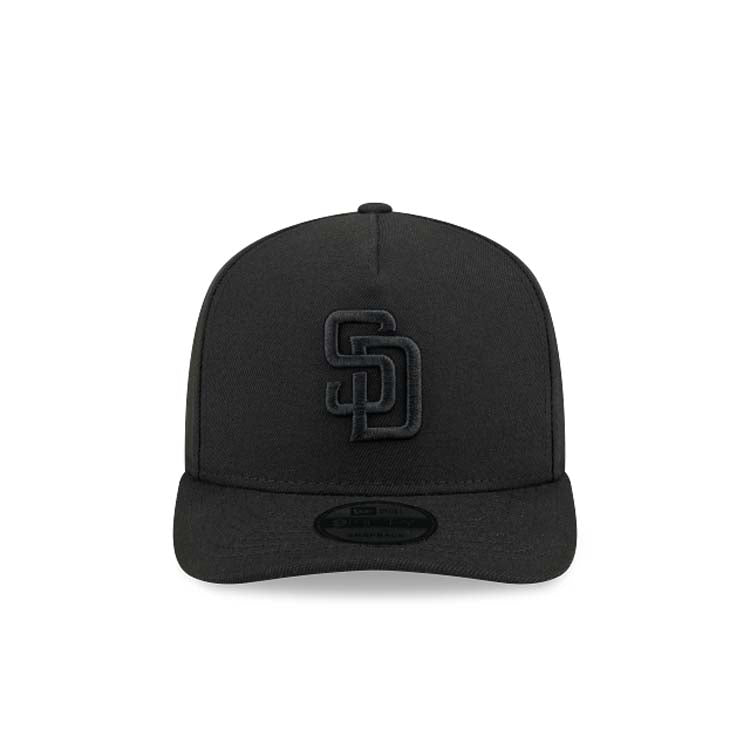 San Diego Padres New Era MLB 9FIFTY 950 Snapback A-Frame Cap Hat Black Crown/Visor Black Logo