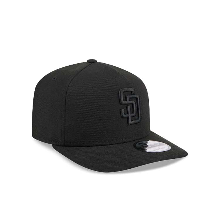 San Diego Padres New Era MLB 9FIFTY 950 Snapback A-Frame Cap Hat Black Crown/Visor Black Logo