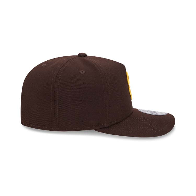 San Diego Padres New Era MLB 9FIFTY 950 Snapback A-Frame Cap Hat Brown Crown/Visor Yellow Logo
