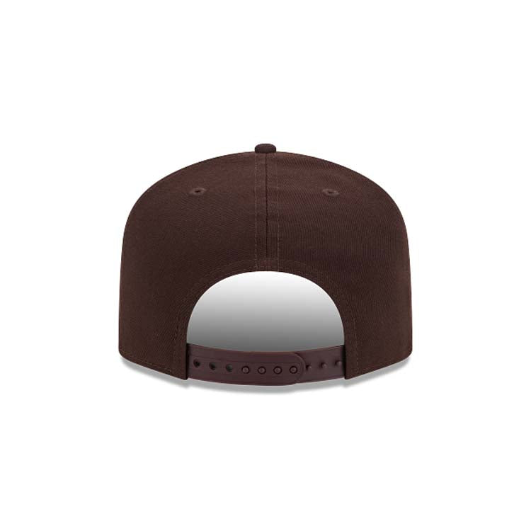 San Diego Padres New Era MLB 9FIFTY 950 Snapback A-Frame Cap Hat Brown Crown/Visor Yellow Logo