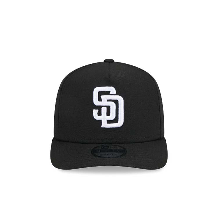 San Diego Padres New Era MLB 9FIFTY 950 Snapback A-Frame Cap Hat Black Crown/Visor White Logo