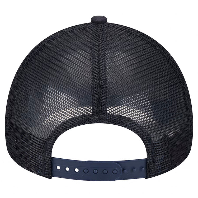 New York Yankees New Era MLB 9FORTY 940 Adjustable A-Frame Trucker/Mesh Cap Hat Navy Blue Crown/Visor White Logo