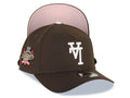 Los Angeles Dodgers New Era MLB 9FORTY 940 Adjustable A-Frame Cap Hat Brown Crown/Visor White Upside Down Logo 100th Anniversary Side Patch Pink UV
