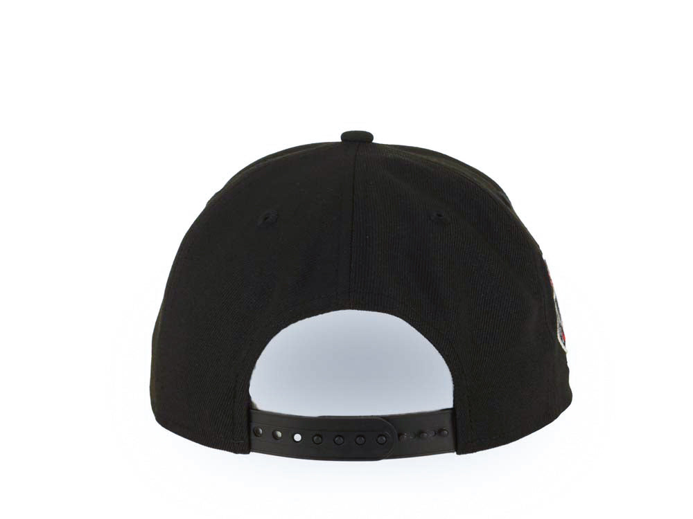 Los Angeles Dodgers New Era MLB 9FORTY 940 Adjustable A-Frame Cap Hat Black Crown/Visor White/Red With Rose Logo Stadium Side Patch Gray UV