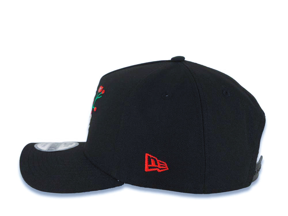Chicago White Sox New Era MLB 9FORTY 940 Adjustable A-Frame Cap Hat Black Crown/Visor White/Red With Rose Logo 2005 World Series Side Patch Gray UV
