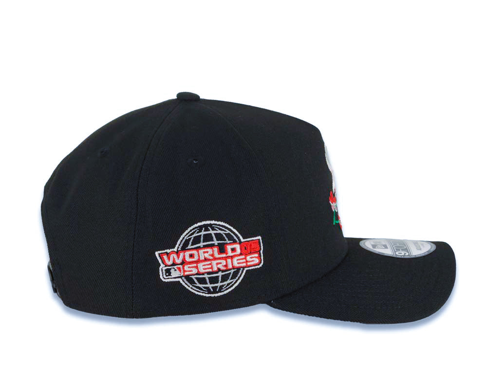 Chicago White Sox New Era MLB 9FORTY 940 Adjustable A-Frame Cap Hat Black Crown/Visor White/Red With Rose Logo 2005 World Series Side Patch Gray UV