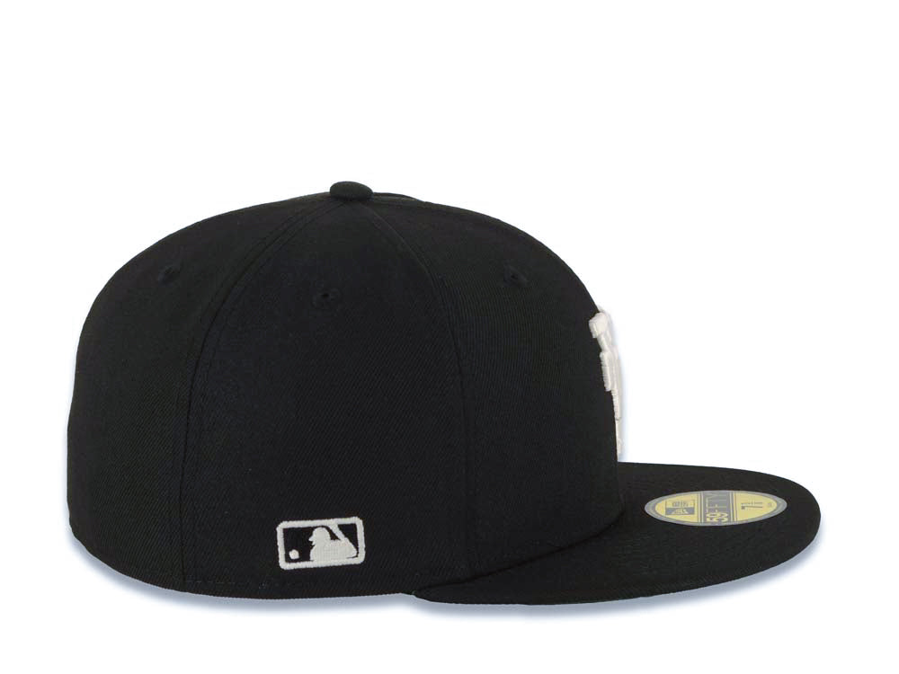 Los Angeles Dodgers New Era MLB 59FIFTY 5950 Fitted Cap Hat Black Crown/Visor White Upside Down Logo Batterman Batty Side Patch Green UV