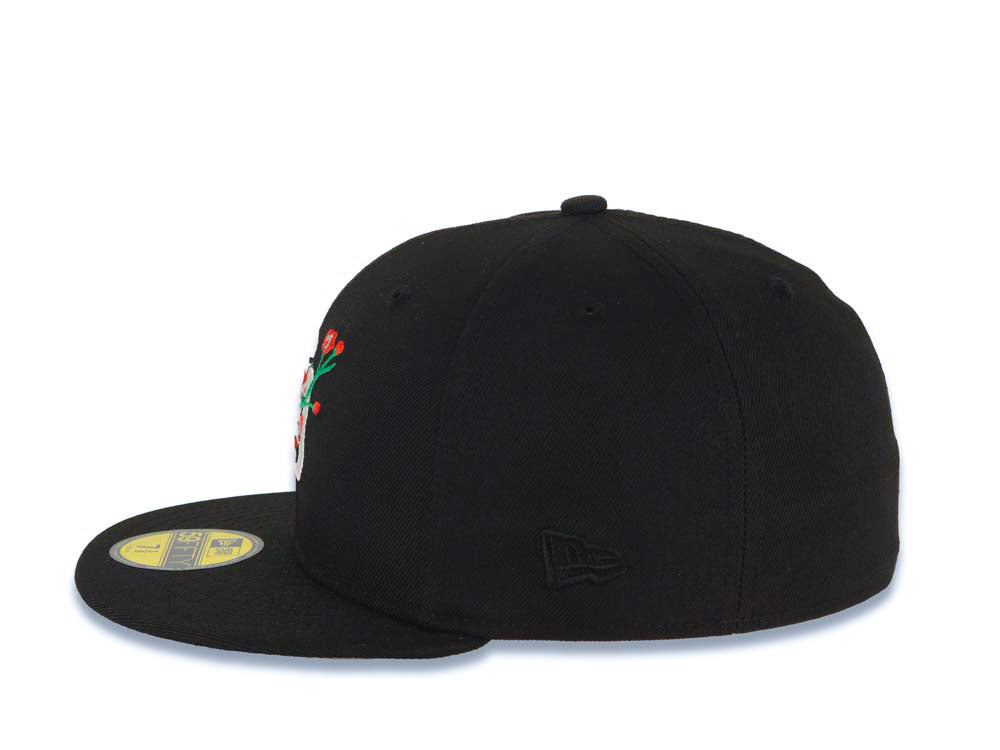 San Diego Padres New Era MLB 59FIFTY 5950 Fitted Cap Hat Black Crown/Visor White/Red With Rose Logo 40th Anniversary Side Patch Gray UV
