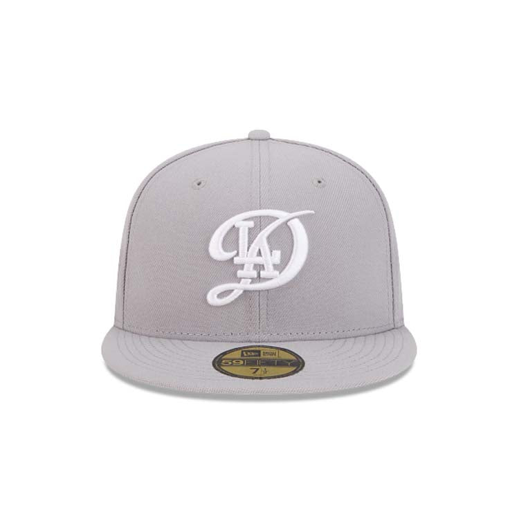 Los Angeles Dodgers New Era MLB 59FIFTY 5950 Fitted Cap Hat Gray Crown/Visor White Logo (2024 City Connect)
