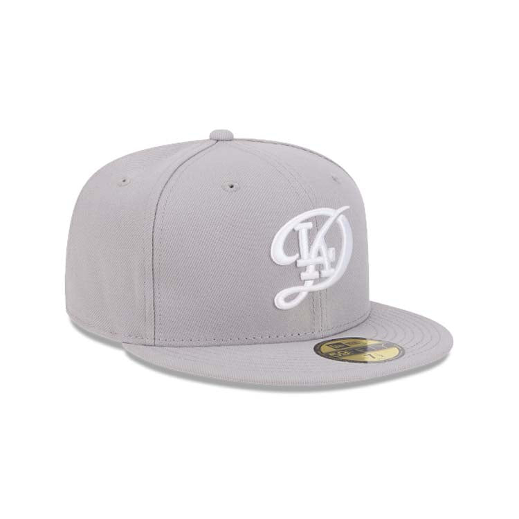 Los Angeles Dodgers New Era MLB 59FIFTY 5950 Fitted Cap Hat Gray Crown/Visor White Logo (2024 City Connect)
