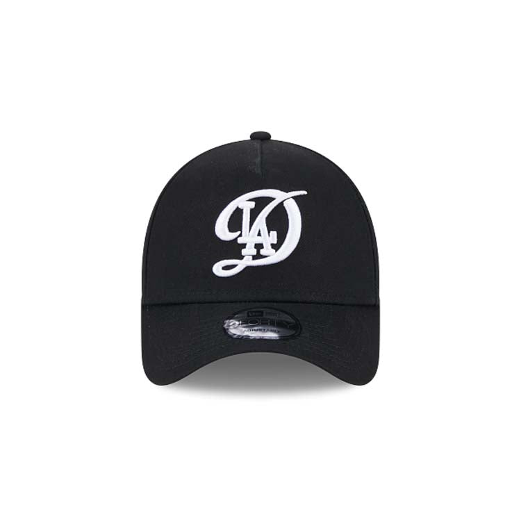 Los Angeles Dodgers New Era MLB 9FORTY 940 Adjustable A-Frame Cap Hat Black Crown/Visor White Logo (2024 City Connect)