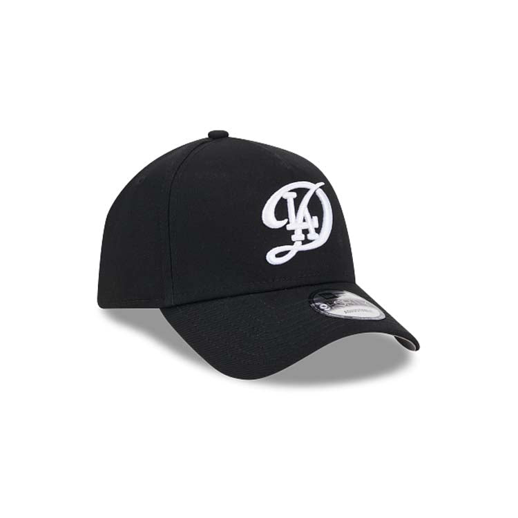 Los Angeles Dodgers New Era MLB 9FORTY 940 Adjustable A-Frame Cap Hat Black Crown/Visor White Logo (2024 City Connect)