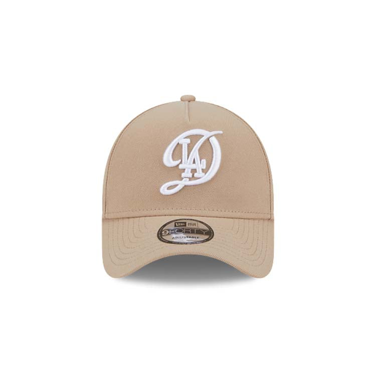 Los Angeles Dodgers New Era MLB 9FORTY 940 Adjustable A-Frame Cap Hat Khaki Crown/Visor White Logo (2024 City Connect)