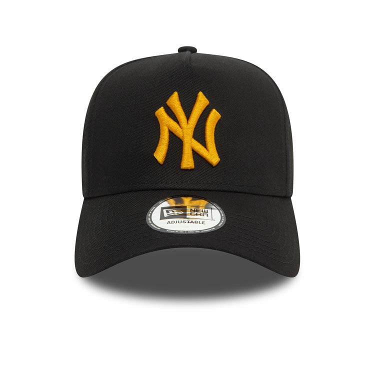 New York Yankees New Era MLB 9FORTY 940 Adjustable A-Frame Cap Hat Black Crown/Visor Yellow Logo
