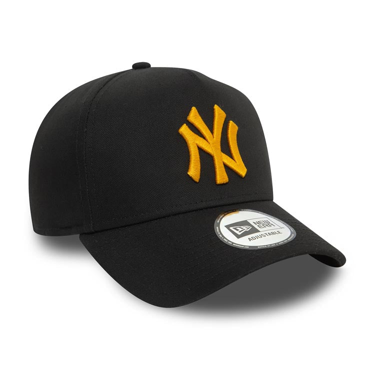 New York Yankees New Era MLB 9FORTY 940 Adjustable A-Frame Cap Hat Black Crown/Visor Yellow Logo