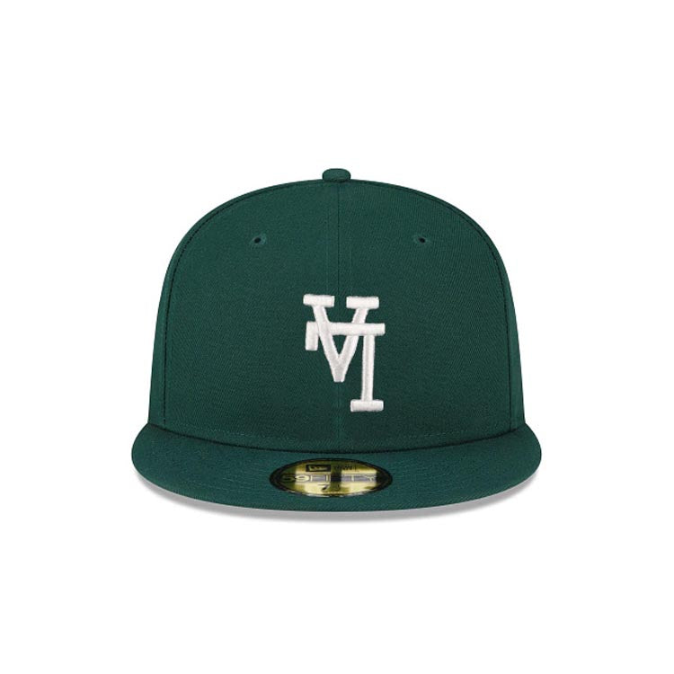 Los Angeles Dodgers New Era MLB 59FIFTY 5950 Fitted Cap Hat Dark Green Crown/Visor White Upside Down Logo Gray UV
